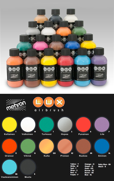 LUX Airbrush Nestemäiset vartalomaalit 75 ml